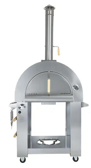 Kokomo 32" Inch Dual Fuel Gas or Wood Fired Stainless Steel Pizza Oven